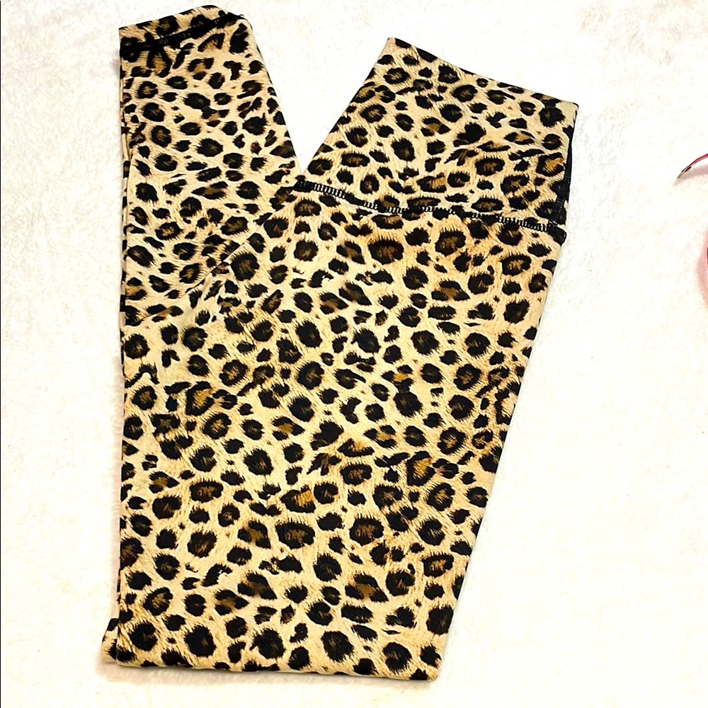 Colorful Koala Tan With Black & Brown Leopard Print Women's Leggings